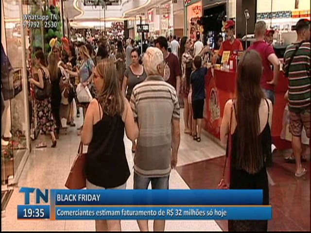 Black Friday: Comerciantes estimam faturamento de R$ 32 milhões