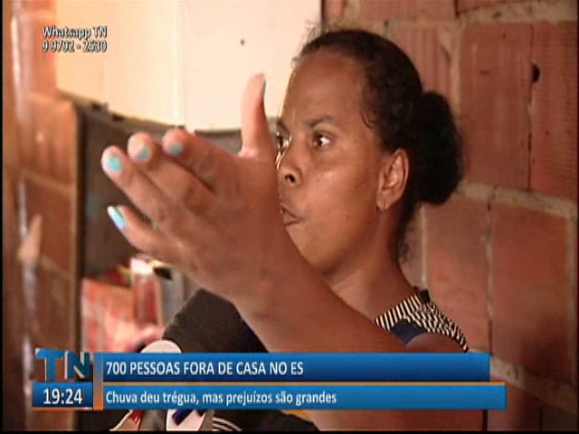 700 pessoas desabrigadas no Espírito Santo