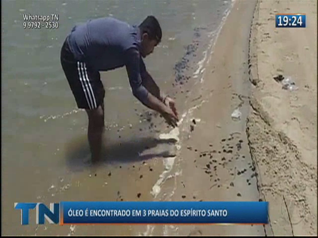 Óleo é encontrado em três praias do Espírito Santo