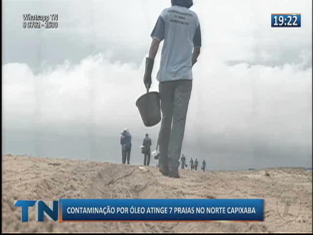 Contaminação por óleo atinge sete praias no Norte Capixaba