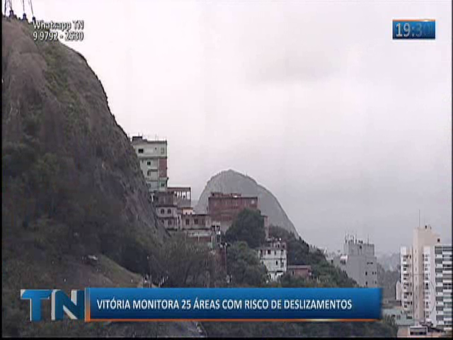 Vitória monitora 25 áreas com risco de deslizamentos