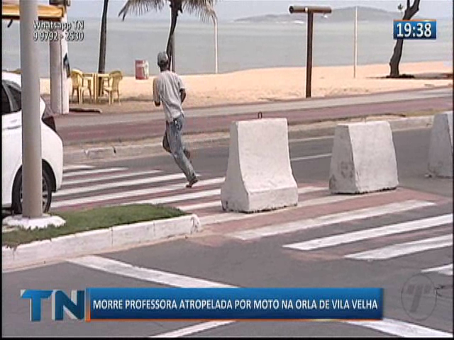 Morre professora atropelada por moto na orla de Vila Velha
