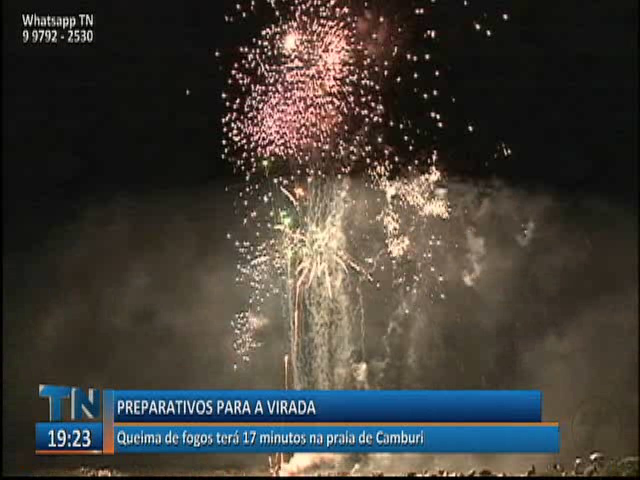 Queima de fogos terá 17 minutos na praia de Camburi