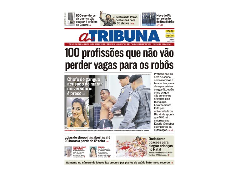 Clique aqui e confira os destaques do jornal A Tribuna desta terça