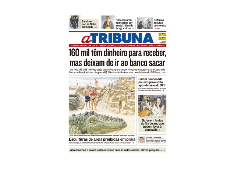 Clique aqui e confira os destaques do jornal A Tribuna desta quarta