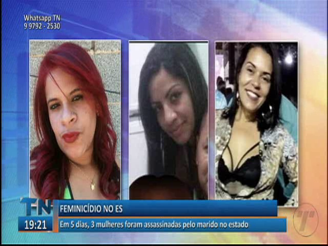 Em cinco dias, três mulheres foram assassinadas pelo marido no estado