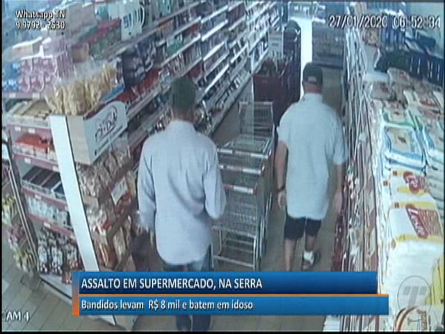 Bandidos levam R$ 8 mil e batem em idoso durante assalto a supermercado