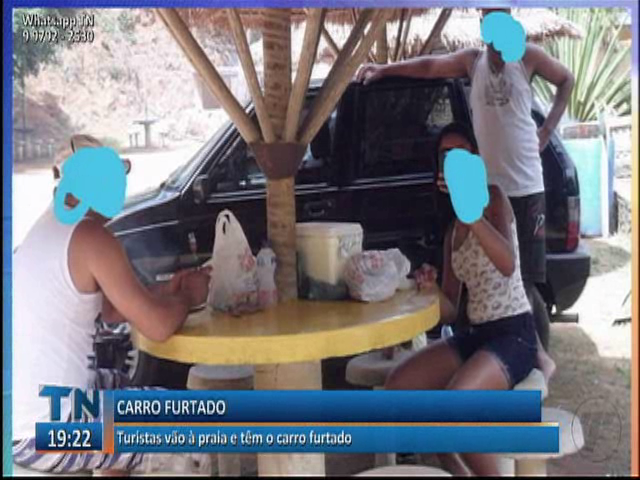 Turistas vão à praia e têm o carro furtado