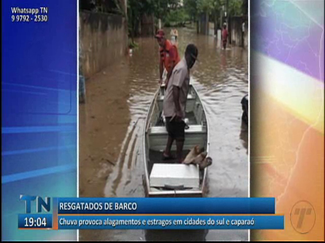 Chuva provoca alagamentos e estragos em cidades do Sul e Caparaó