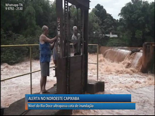 Nível do Rio Doce ultrapassa cota de inundação