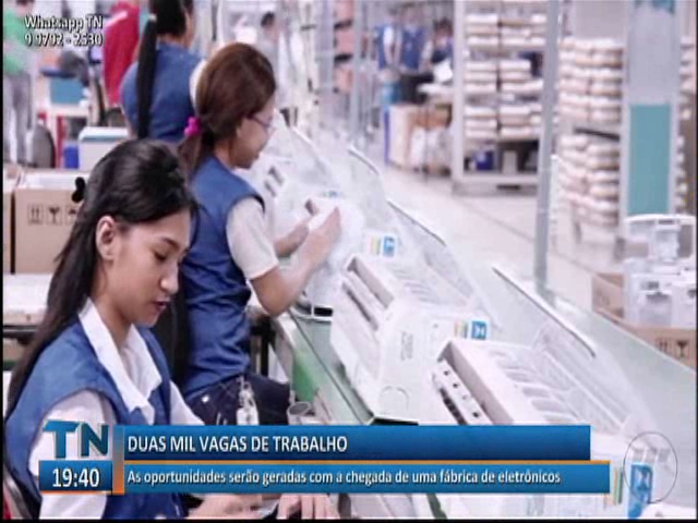 Duas mil vagas de trabalho serão geradas no Norte do estado com chegada de fábrica