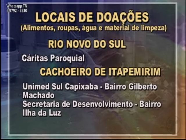 Diversas cidades do Sul do estado estão recebendo doações de roupas e alimentos