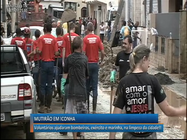 Voluntários ajudaram bombeiros, exército e marinha, na limpeza de Iconha