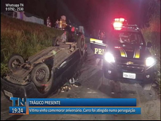 Motorista provoca acidente durante uma perseguição na Serra