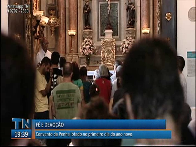 Convento da Penha lotado no primeiro dia do ano novo