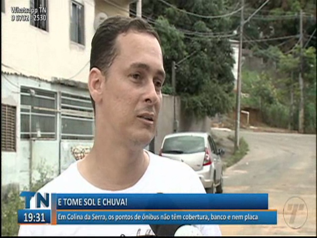 Em Colina da Serra, os pontos de ônibus não têm cobertura, banco e nem placa