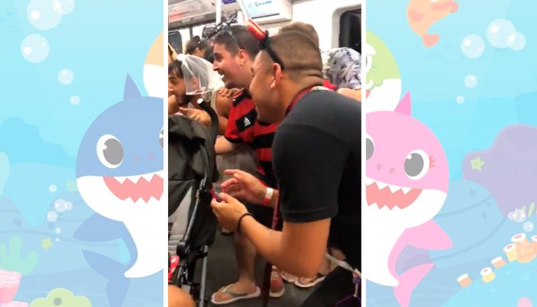 VÍDEO | Foliões cantam “Baby Shark” para criança e vídeo viraliza na internet