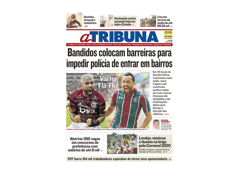 Clique aqui e confira os destaques do jornal A Tribuna desta segunda