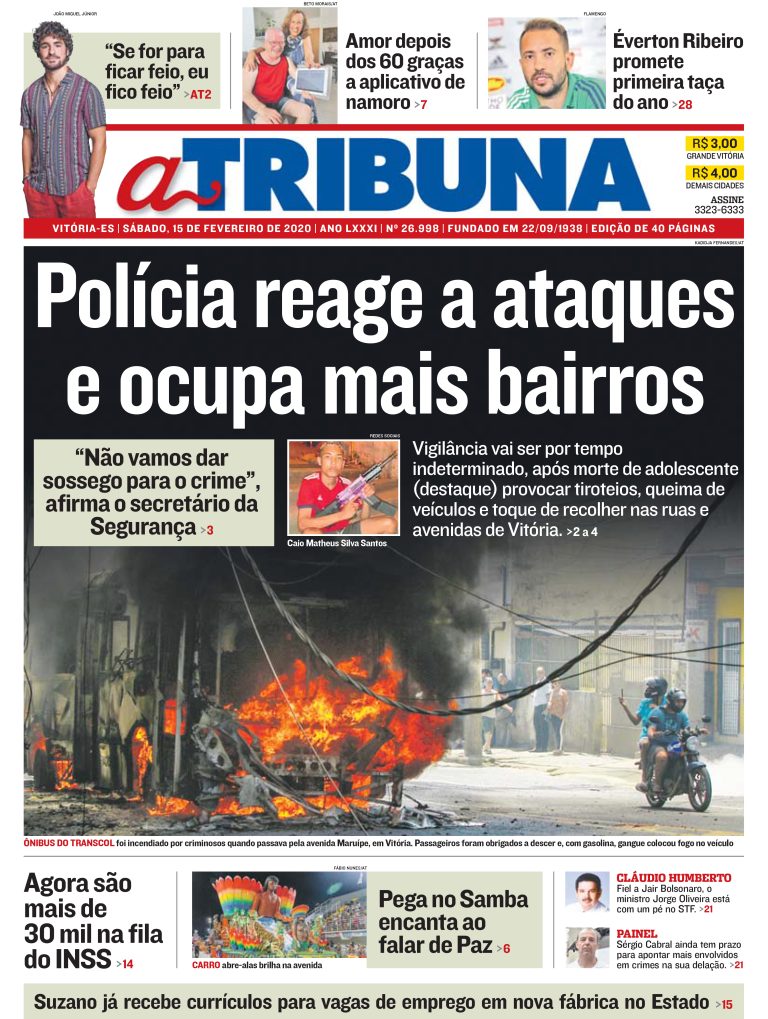 Confira os destaques do Jornal A Tribuna deste sábado (15)