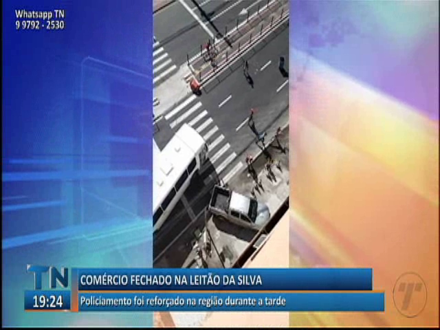 Na Av. Leitão da Silva o policiamento foi reforçado, mas as lojas permaneceram fechadas