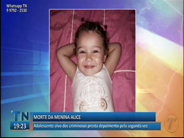 Adolescente que matou a pequena Alice presta depoimento pela segunda vez