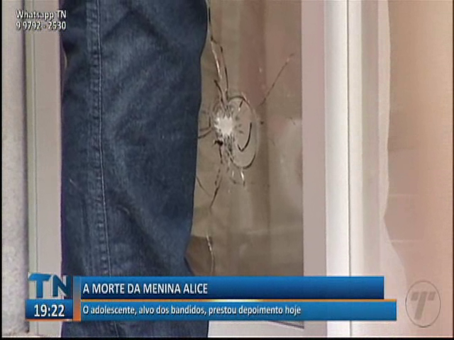 O adolescente que seria o alvo dos tiros que mataram Alice, em Vila Velha, prestou depoimento