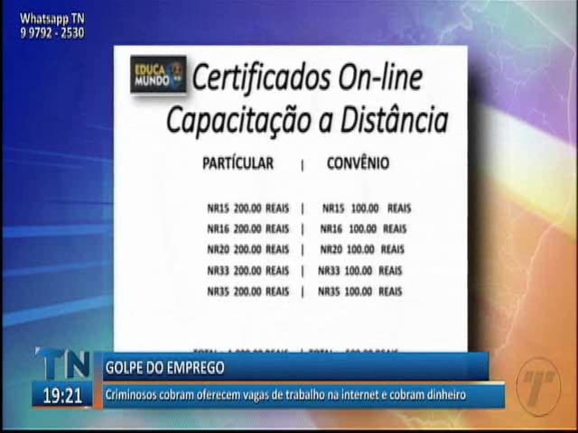 Criminosos oferecem vagas de trabalho na internet e cobram dinheiro