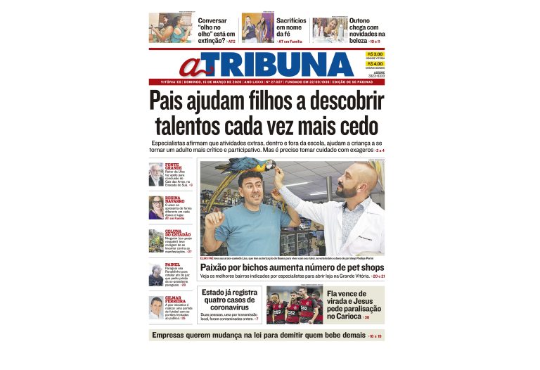 Clique aqui e confira os destaques do jornal A Tribuna deste domingo