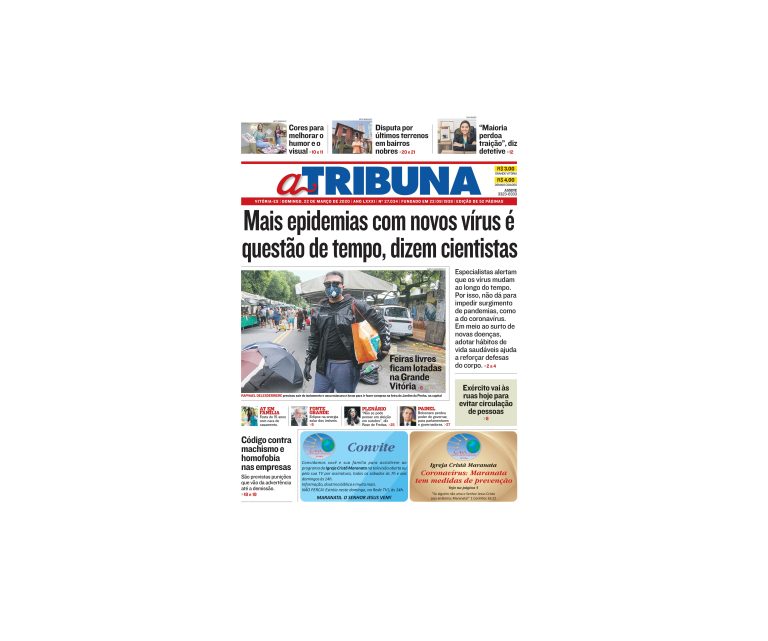 Clique aqui e confira os destaques do jornal A Tribuna deste domingo