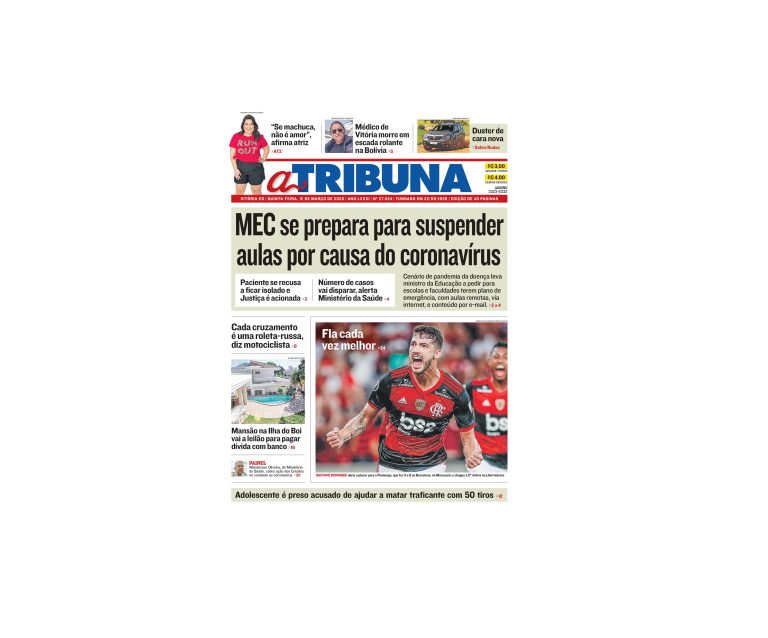 Clique aqui e confira os destaques do jornal A Tribuna desta quinta-feira