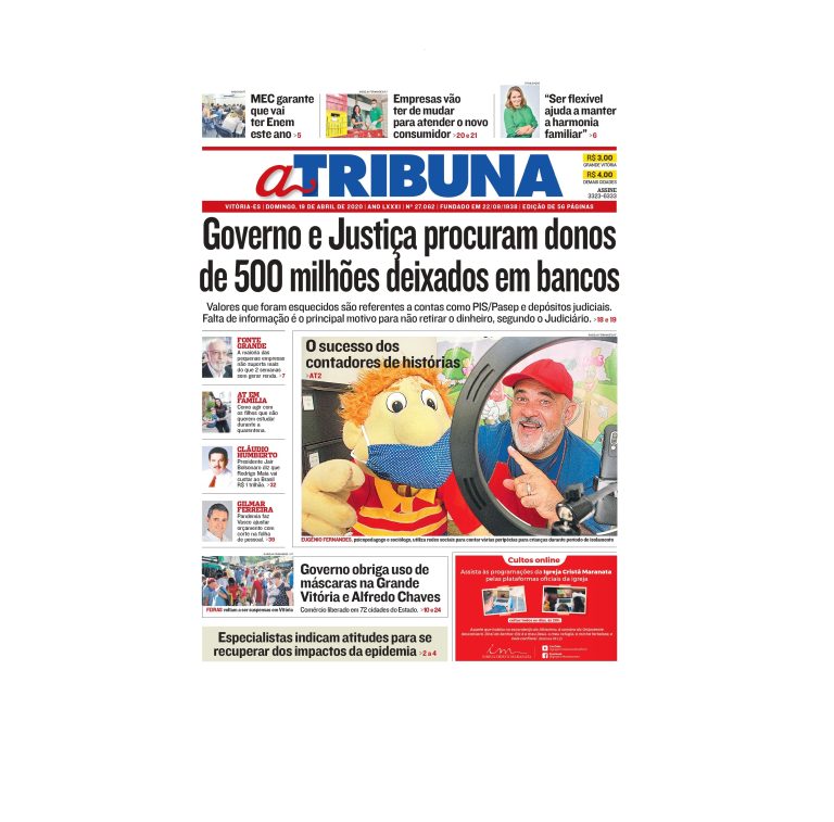 Clique aqui e confira os destaques do jornal A Tribuna deste domingo