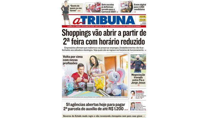 Confira os destaques do Jornal A Tribuna deste sábado