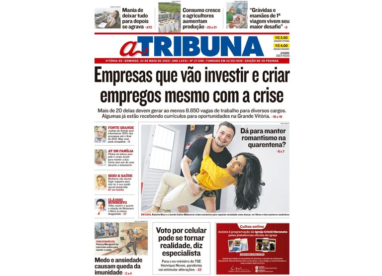Clique aqui e confira os destaques do jornal A Tribuna deste domingo
