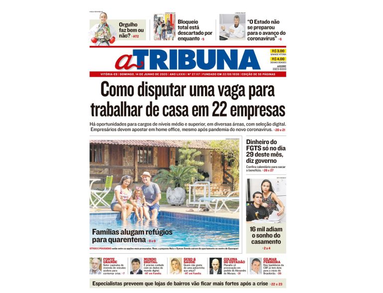 Clique aqui e confira os destaques do jornal A Tribuna deste domingo