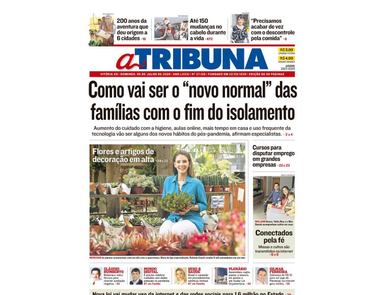 Clique aqui e confira os destaques do jornal A Tribuna deste domingo