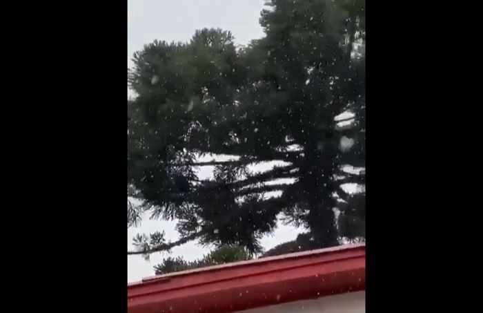 VÍDEOS | Onda de frio chega e traz chuva congelada e neve no Sul