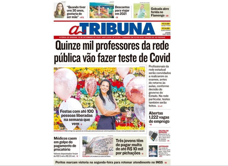 Clique aqui e confira os destaques do jornal A Tribuna deste sábado