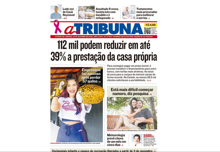 Clique aqui e confira os destaques do jornal A Tribuna deste sábado