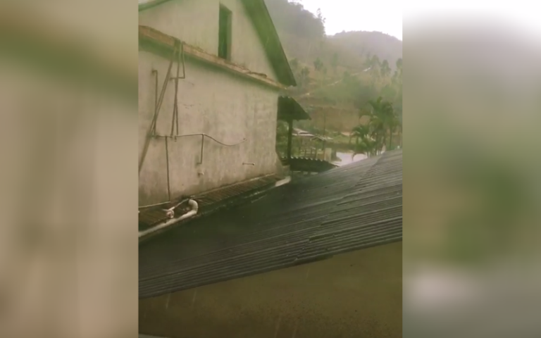 Chuva de granizo chama a atenção de moradores de Domingos Martins