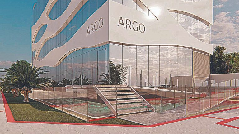 Marco arquitetônico com construção da nova sede