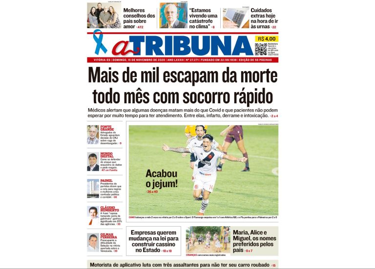 Clique aqui e confira os destaques do jornal A Tribuna deste domingo