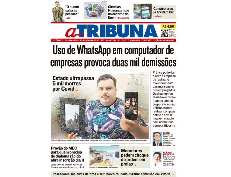 Clique aqui e confira os destaques do jornal A Tribuna desta quarta