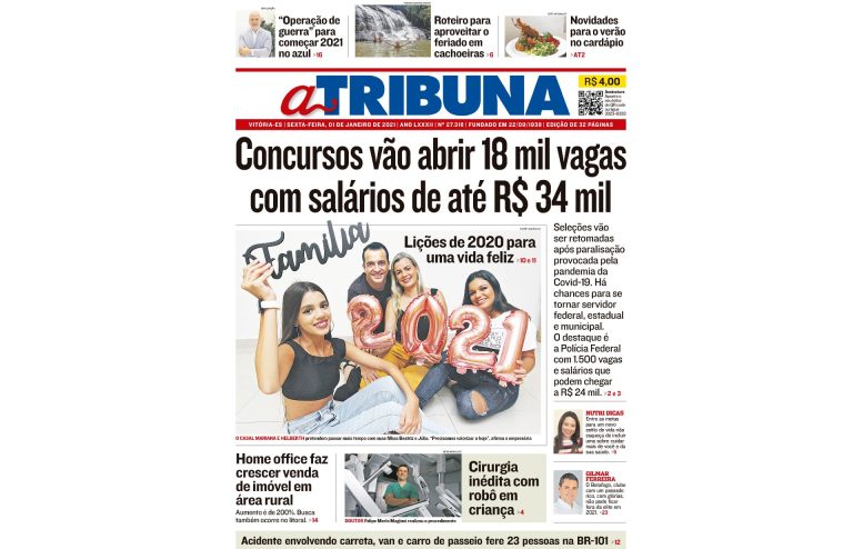 Clique aqui e confira os destaques do jornal A Tribuna desta sexta-feira