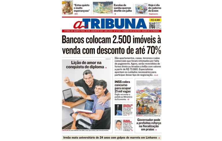 Clique aqui e confira os destaques do jornal A Tribuna desta quarta