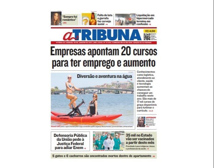 Clique aqui e confira os destaques do jornal A Tribuna deste sábado