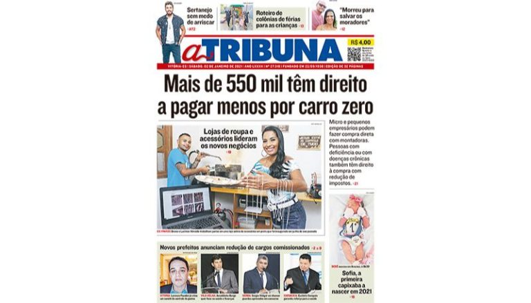 Confira os destaques do Jornal A Tribuna deste sábado