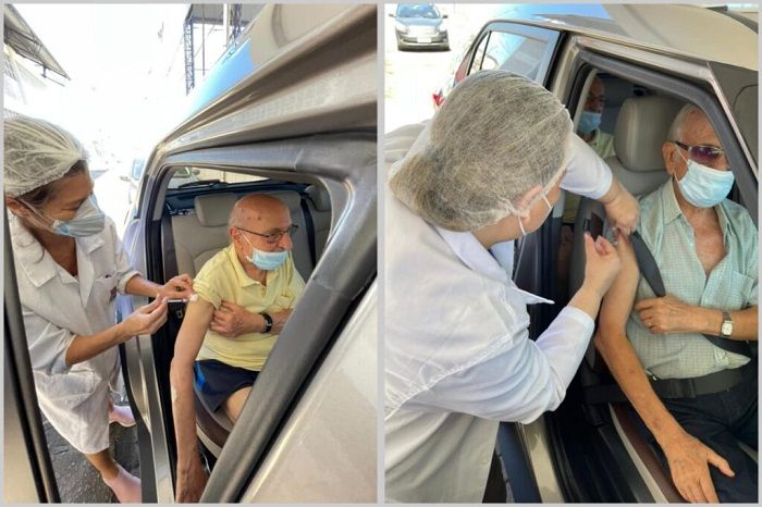 Freis do Santuário de Vila Velha são vacinados contra Covid
