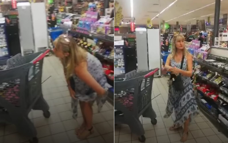VÍDEO | Mulher tira calcinha em supermercado e usa como máscara contra Covid