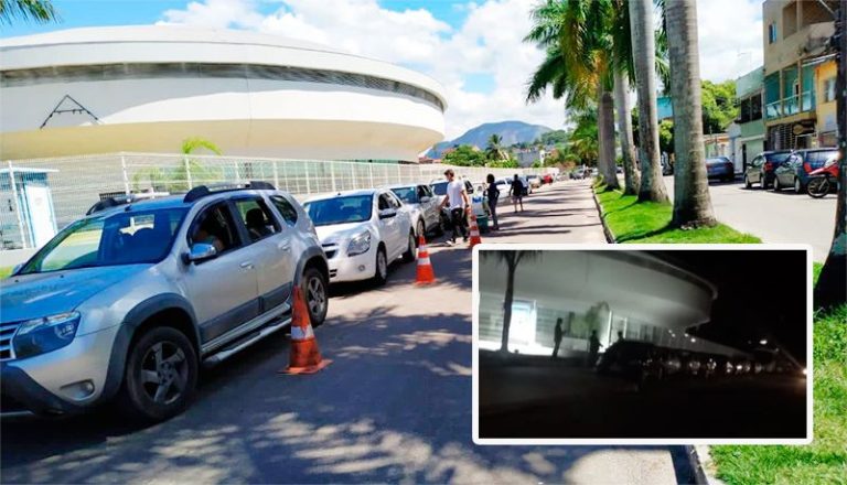 Idosos esperam 12 horas na fila da vacina contra Covid em Guarapari
