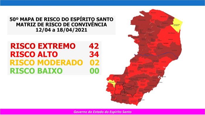 Sobe para 42 o número de cidades em risco extremo de contágio da Covid